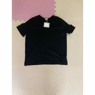 未使用 nomiamo ノミアモ スーピマコットン キーネックTシャツ 52黒色(Tシャツ/カットソー(半袖/袖なし))