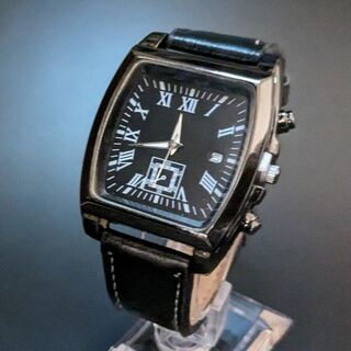 ♦即購入OK♦ 新品 スクエア メンズ ビジネス 腕時計 ブラック ブラック(腕時計(アナログ))