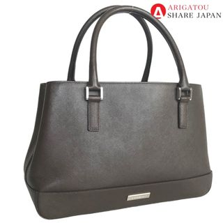 BURBERRY - BURBERRY バーバリー ノバチェック トートバッグ ハンドバッグ レディース レザー ブラウン 茶色 中古品【鑑定済】