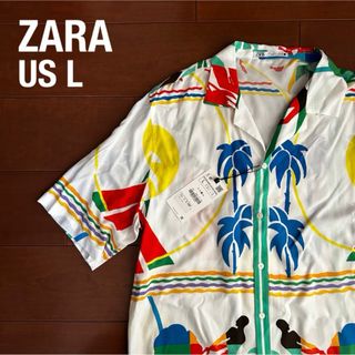 新品未使用タグ付き ZARA アロハシャツ 総柄シャツ