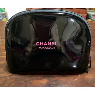 シャネル(CHANEL)のシャネル　エナメルポーチ　ブラック(ポーチ)