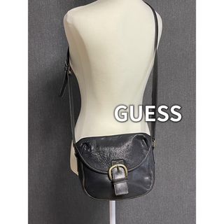 GUESS - GUESS ゲス　ショルダーバッグ　黒　ブラック　レザー