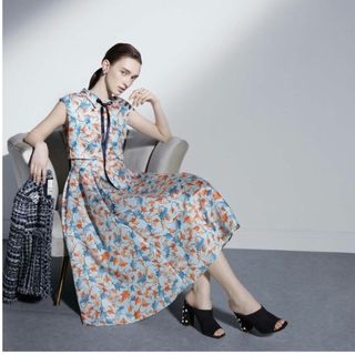 ルネ(René)の2022Rene ❁ TISSUE社 Leaf Pattern Dress(ロングワンピース/マキシワンピース)