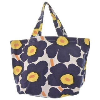 マリメッコ(marimekko)のmarimekko マリメッコ トートバッグ - 青x白x黄(花柄) 【古着】【中古】(トートバッグ)