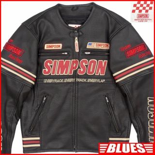 シンプソン(SIMPSON)のSIMPSON シンプソン ジャケット 革 レザー 半袖 メッシュ HH9554(装備/装具)