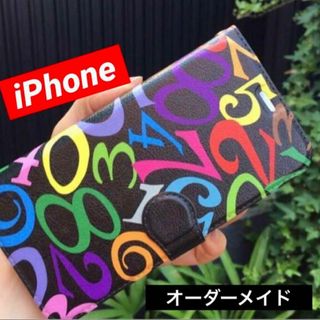 ハイクオリティー iPhone15手帳型ケース 14 13 12 SE3 数字(iPhoneケース)