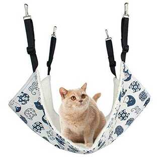 ホワイトAlien Pet ハンモック 猫 ケージ 椅子の下用 両面使用 昼寝 (猫)