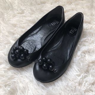 ANNA SUI パンプス　フラットシューズ　ビジュー　24.5 レザー