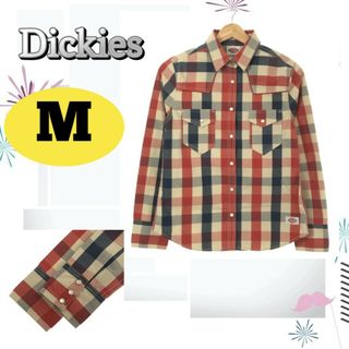 ディッキーズ(Dickies)のディッキーズ トップス シャツ カッターシャツ チェック柄 レッド ブルー M(Tシャツ(長袖/七分))