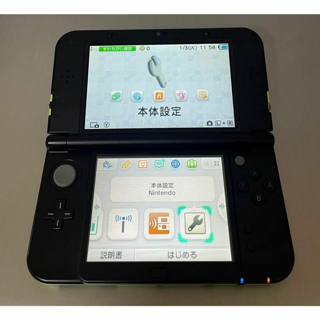 美品 Newニンテンドー3DS LL ライム×ブラック 美品 Newニンテンドー3DS LL ライム×ブラック