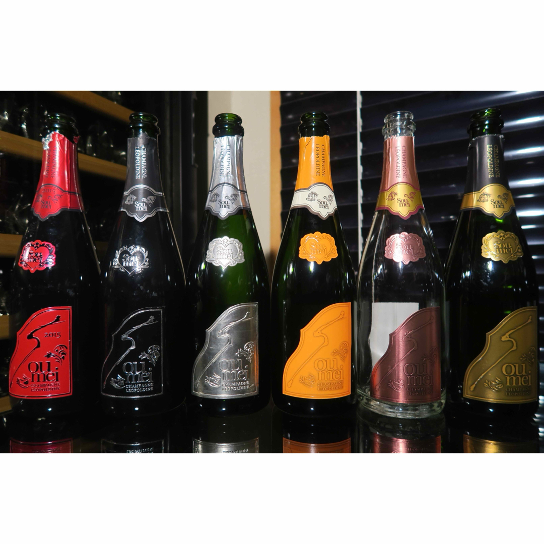 ソウメイ 空瓶 6本セット 正規品 シャンパン レッド ブラック プラチナ ロゼ 食品/飲料/酒の酒(シャンパン/スパークリングワイン)の商品写真