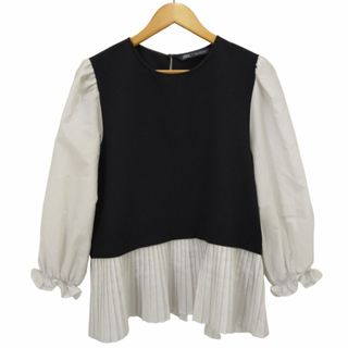 ザラ(ZARA)のZARA(ザラ) 異素材ドッキング パフスリーブプリーツブラウス レディース(シャツ/ブラウス(長袖/七分))