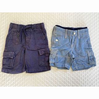 ベビーギャップ(babyGAP)の【90】GAPギャップハーフパンツ2点セット　男の子無地ストライプ半ズボンカーゴ(パンツ/スパッツ)