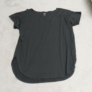 ユニクロ(UNIQLO)のUNIQLO ユニクロ エアリズム スポーツウェア トップス カットソー 黒(カットソー(半袖/袖なし))