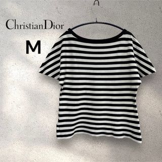 Christian Dior - クリスチャンディオール　ボーダーカットソー　フレンチスリーブ　M