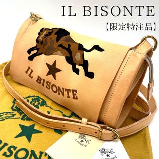 イルビゾンテ(IL BISONTE)の【未使用級・限定特注品】イルビゾンテ ショルダーバッグ ビッグロゴ ヌメ革 牛革(ショルダーバッグ)