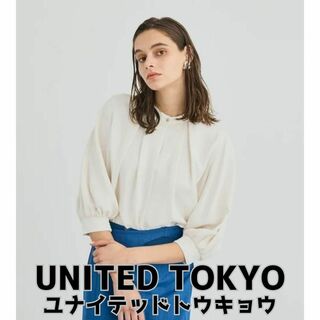 UNITED TOKYO 2way キーネック パイピングブラウス アイボリー