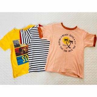 ユニクロ(UNIQLO)の【120】ユニクロ他半袖Tシャツ3点セット　男の子女の子ボーダー(Tシャツ/カットソー)