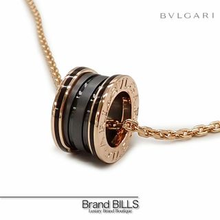 BVLGARI - 美品 ブルガリ B-ZERO1 ビー・ゼロワン ネックレス 358050 18K ピンクゴールド ブラックセラミック チェーン アクセサリー 