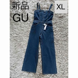 GU - 新品タグ付き GU ベアトップサロペットパンツ XLサイズ Blue