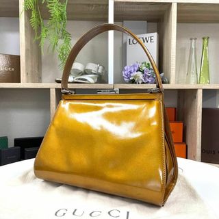 グッチ(Gucci)の未着用品 希少 90's 00's GUCCI ハンドバック 光沢 がま口(ハンドバッグ)