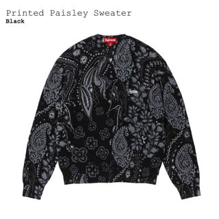 Supreme - Supreme Printed Paisley Sweater black Ｌ