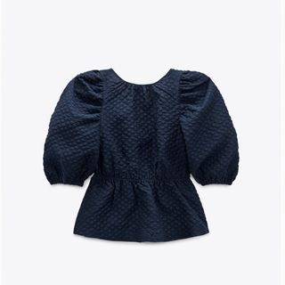 ザラ(ZARA)のzara テクスチャー入り生地ブラウス(シャツ/ブラウス(半袖/袖なし))