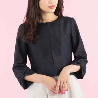 ローズティアラ(Rose Tiara)の【ローズティアラ】シャンタンボレロ ジャケット 38 ブラック リボン(ノーカラージャケット)