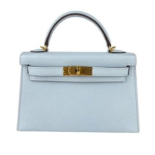 エルメス(Hermes)の新品 HERMES エルメス Mini kelly ミニケリー Blue brume ブルーブリュム Chevre シェーブル GHW ゴールド金具 U刻(ショルダーバッグ)