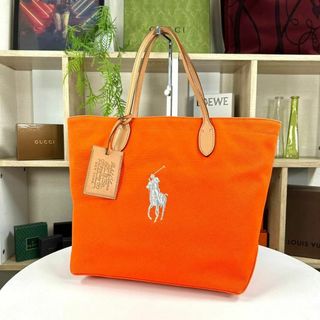 ラルフローレン(Ralph Lauren)の超美品 Ralph Lauren 大容量 トートバック レザー キャンバス(トートバッグ)