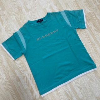 バーバリー(BURBERRY)のバーバリーロンドン　キッズ　Tシャツ　130 水色　バーバリーロゴ　綿100%(Tシャツ/カットソー)