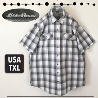 Eddie Bauer - エディーバウアー★オンブレチェック★アウトドアシャツ★速乾ポリコットン★TXL