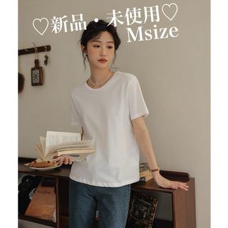 ♡新品・未使用♡ Tシャツ 半袖 無地 オルチャン 春 夏 シンプル ホワイト(Tシャツ(半袖/袖なし))