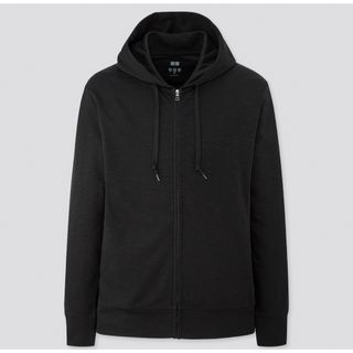 ユニクロ(UNIQLO)のユニクロ UNIQLO エアリズムUVカットフルジップパーカ 黒ブラック XXL(パーカー)