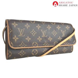 ルイヴィトン(LOUIS VUITTON)のLOUIS VUITTON ルイヴィトン ポシェット ツイン GM クロスボディ ショルダーバッグ レディース モノグラムキャンバス ブラウン 斜め掛け 肩掛け 茶色 M51852 中古品【鑑定済】(ショルダーバッグ)