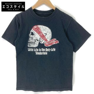 テンダーロイン(TENDERLOIN)のテンダーロイン ブラック スカルプリント 半袖Tシャツ S(その他)