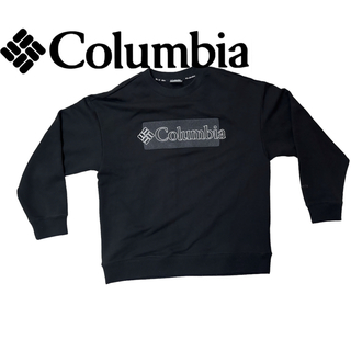 Columbia - Columcia トレーナー 黒 胸刺繍、袖刺繍　Ｌサイズ