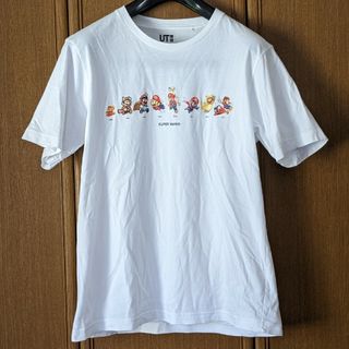 スーパーマリオ　歴代マリオ　プリント　UT 半袖Tシャツ　Lサイズ　ホワイト(Tシャツ/カットソー(半袖/袖なし))