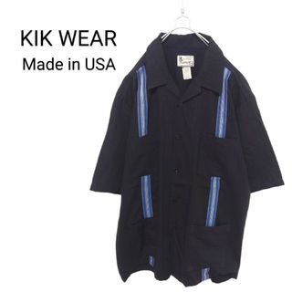 【KIK WEAR】 USA製 オープンカラー 開襟キューバシャツ A-1966(シャツ)