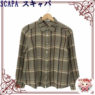 スキャパ(SCAPA)のSCAPA スキャパ トップス シャツ ボタン付き レトロ カジュアル 長袖(シャツ/ブラウス(長袖/七分))