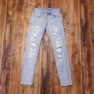 エイチアンドエム(H&M)の28インチ ダメージ加工スキニージーンズ &DENIM デニム パンツ MR19(デニム/ジーンズ)