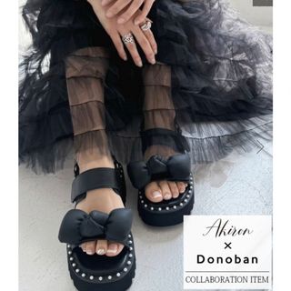 ドノバン(Donoban)のアキロン×Donobanコラボ 2wayパールリボンサンダル M(サンダル)