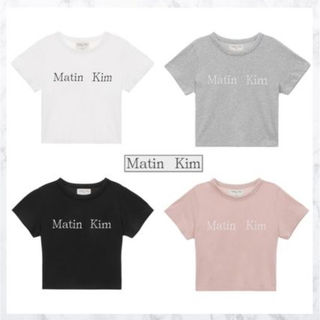 韓国 Matin Kim Tシャツ ホワイト スリム シンプル Mサイズ(Tシャツ(半袖/袖なし))