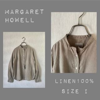 MARGARET HOWELL - MARGARET HOWELL■リネンバンドカラー プルオーバーシャツ