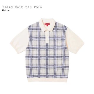 シュプリーム(Supreme)のSupreme Plaid Knit S/S Polo "White"(ポロシャツ)