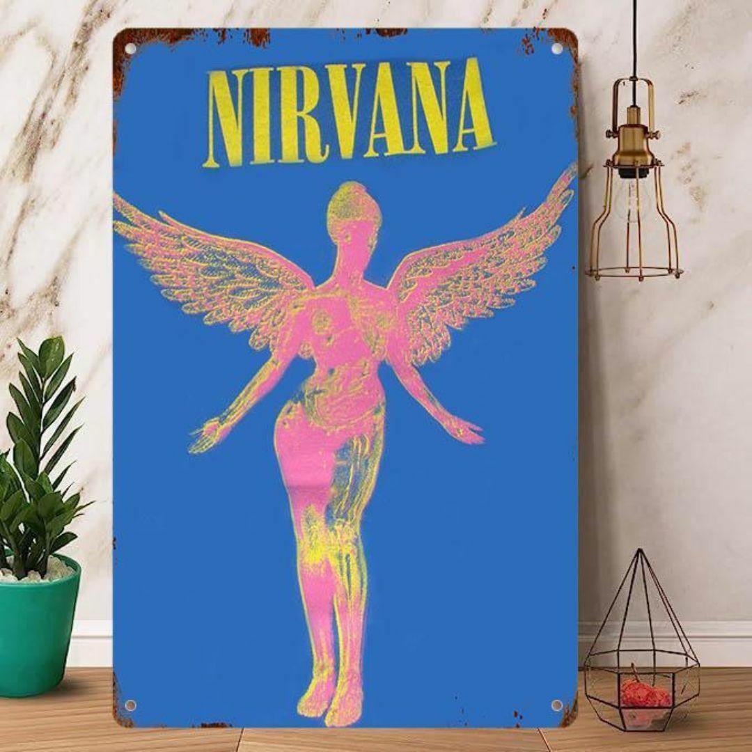 ロック【 ニルヴァーナ / Nirvana 】メタルポスター ブリキ看板 4 インテリア/住まい/日用品のインテリア小物(その他)の商品写真
