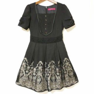 ドーリーガールバイアナスイ(DOLLY GIRL BY ANNA SUI)の美品★ANNA SUI アナスイ★エンブロイダリーシフォンワンピース ブラック(ひざ丈ワンピース)