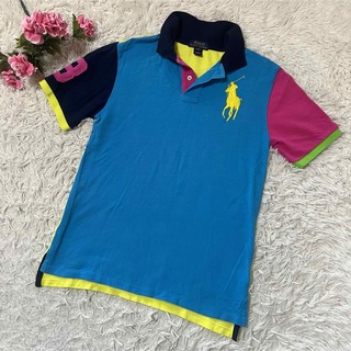 ポロラルフローレン(POLO RALPH LAUREN)のポロラルフローレン  ポロシャツ  カラフル　S ブルー　ビッグポニー(ポロシャツ)