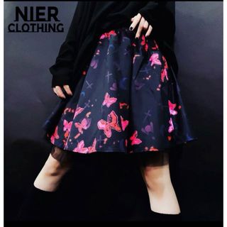 NieR チュール付き MINI SKIRT Butterfly(ひざ丈スカート)