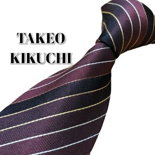 タケオキクチ(TAKEO KIKUCHI)の★TAKEO KIKUCHI★　タケオキクチ　レッド系　ストライプ　日本製(ネクタイ)